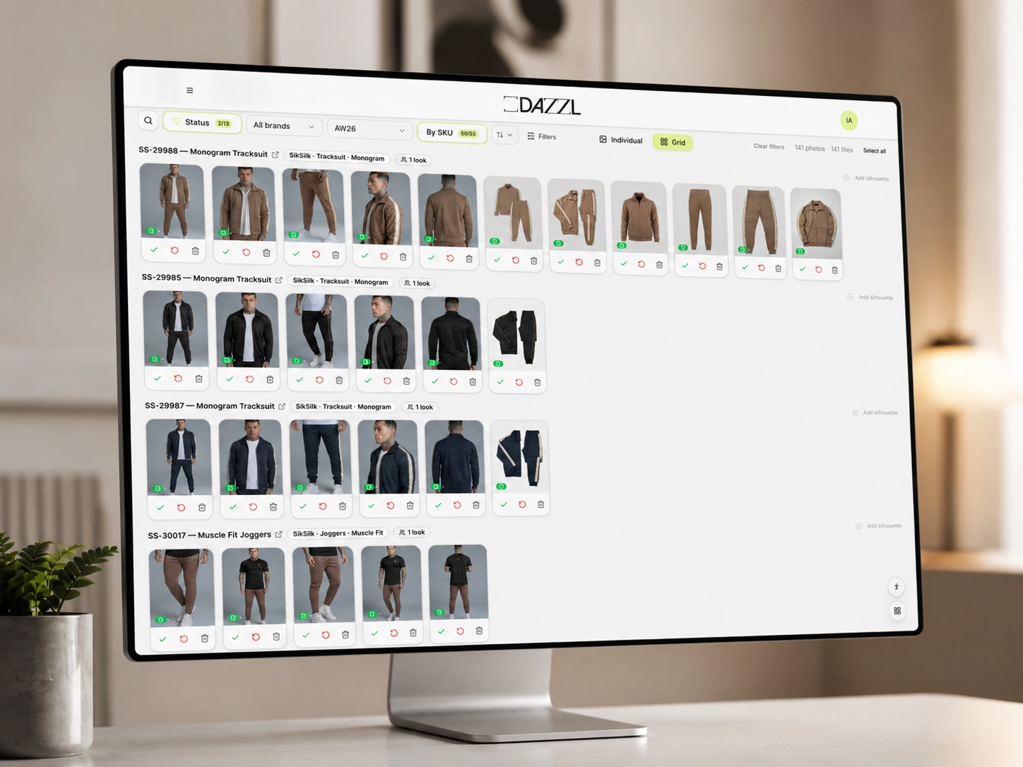 Dazzl Studio look creation workflow